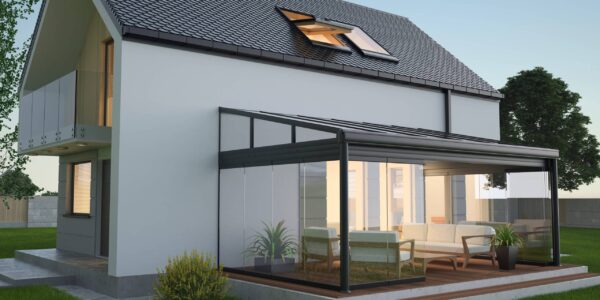 Terrace,Canopy,-,Winter,Garden,,3d,Illustration