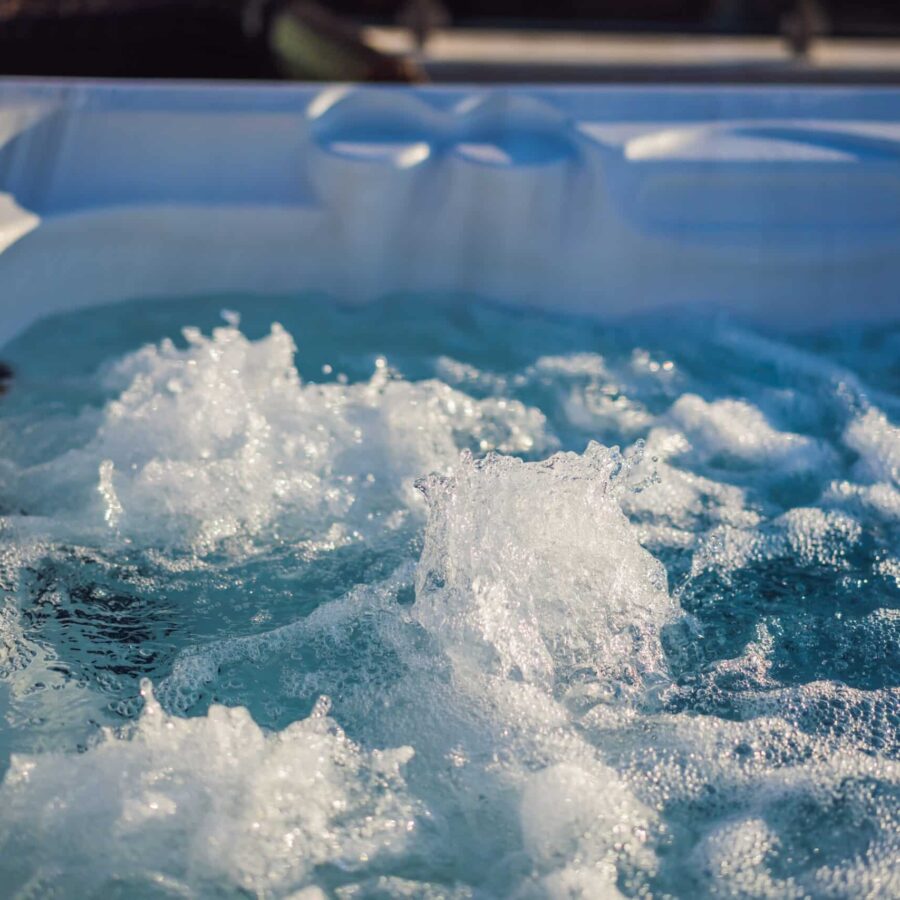 Hot,Tub,Hydromassage,Pool.,Illuminated,Pool.,Rest,Outside,The,City.