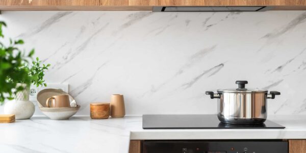 A,Stainless,Steel,Pot,Sits,On,A,Black,Electric,Stove
