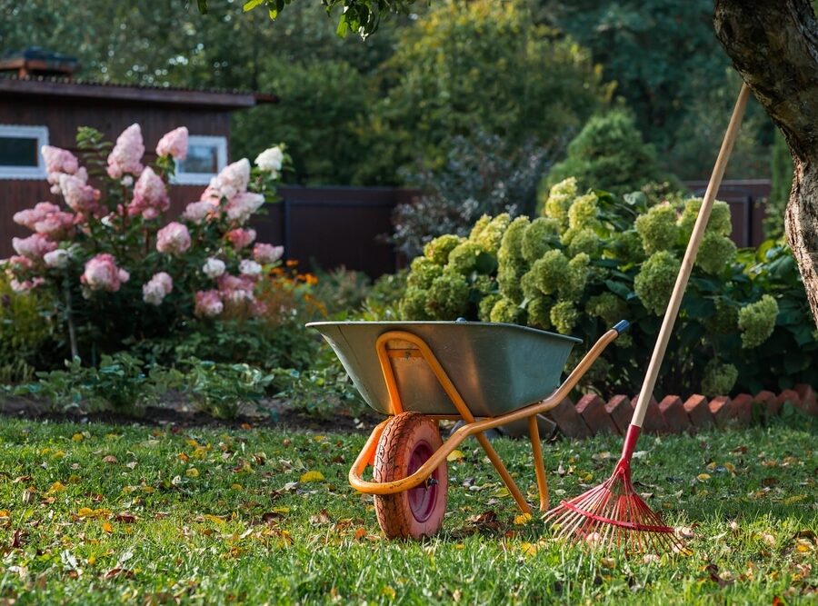 Preparing,The,Garden,For,Autumn,And,Winter.,A,Garden,Wheelbarrow